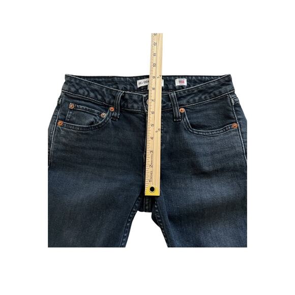 Re/Done Jeans Womens 26 Skinny Button Fly Low-Rise Worn Black Cotton Blend USA - Picture 6 of 13